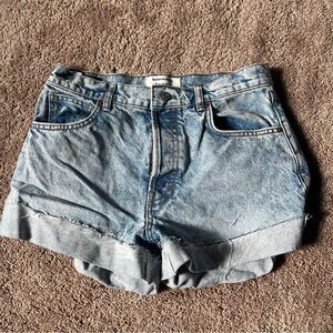 Reformation Jeans Women's 28 Charlie Cuffed High Rise Jean Shorts